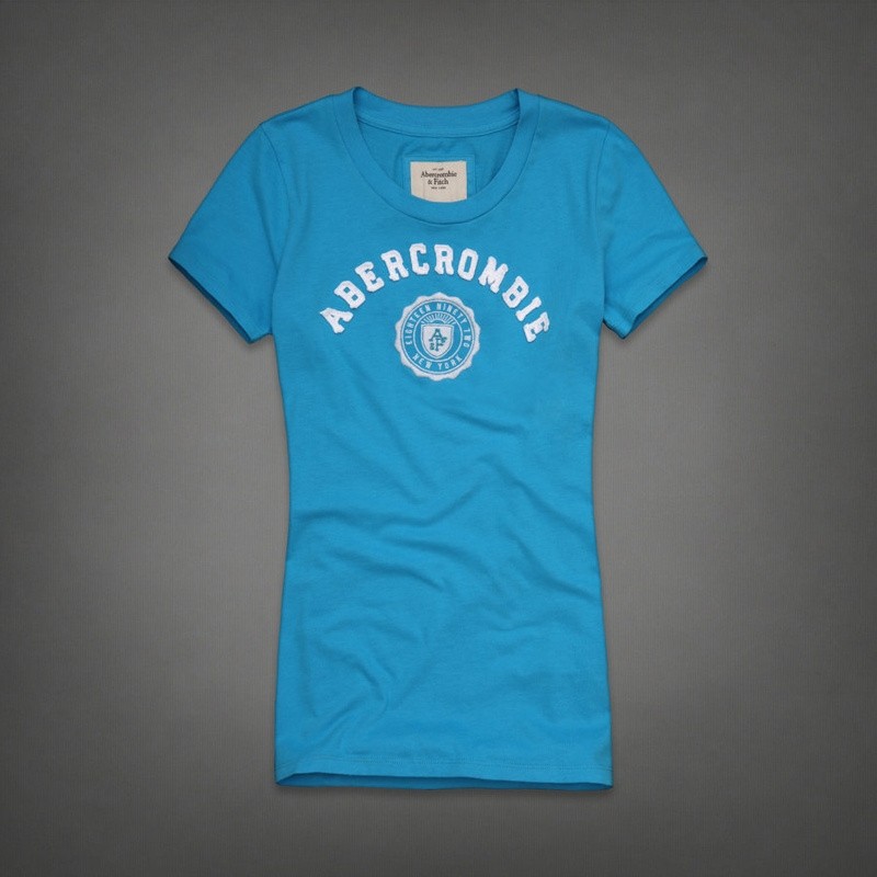 Abercrombie Fitch Mujeres De Cuello Redondo Corto Remera AF8192